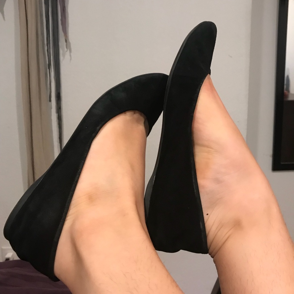 J. Crew black suede ballet flats